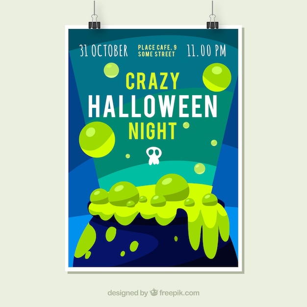 Affiche D'halloween Avec Le Chaudron