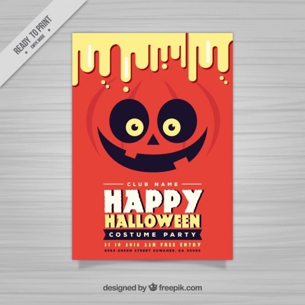 Vecteur gratuit affiche halloween heureux rouge