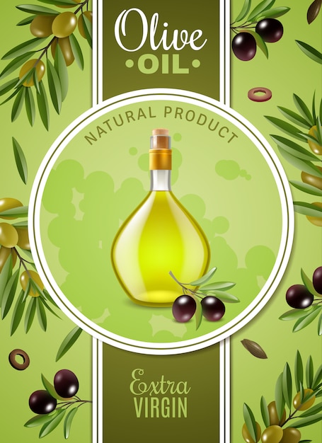 Vecteur gratuit affiche huile d'olive extra vierge