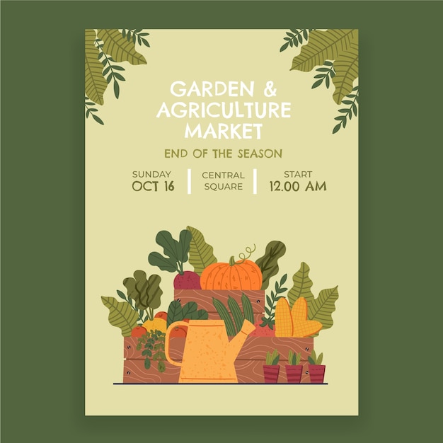 Vecteur gratuit affiche de jardinage dessinée à la main