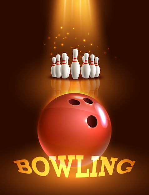 Vecteur gratuit affiche de jeu de bowling