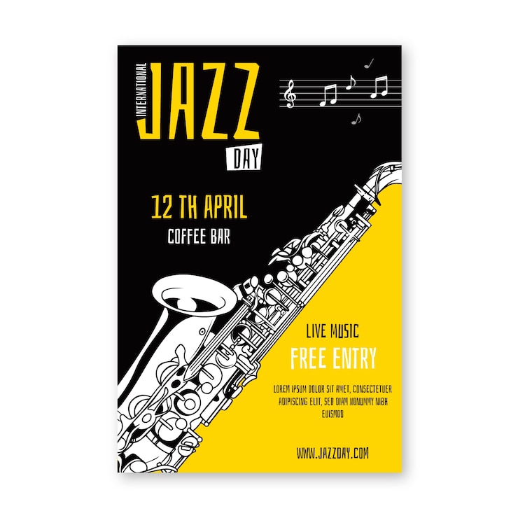 Vecteur gratuit affiche de la journée internationale du jazz