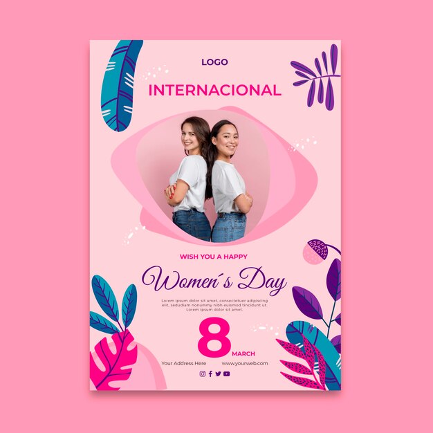 Vecteur gratuit affiche de la journée internationale de la femme