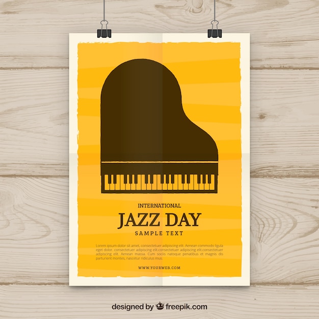 Vecteur gratuit affiche de la journée internationale de jazz au design plat