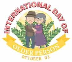 Vecteur gratuit affiche de la journée internationale des personnes âgées