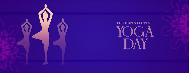 Vecteur gratuit affiche de la journée mondiale du yoga du 21 juin avec conception de posture dexercice