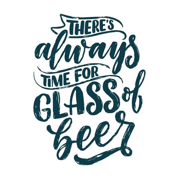 Affiche De Lettrage Avec Citation Sur La Biere Dans Un Style Vintage Vecteur Premium