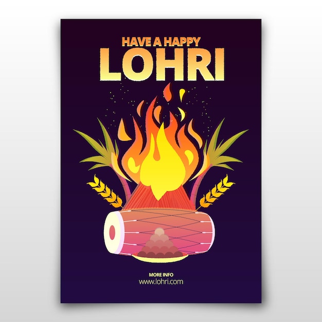 Vecteur gratuit affiche lohri design plat