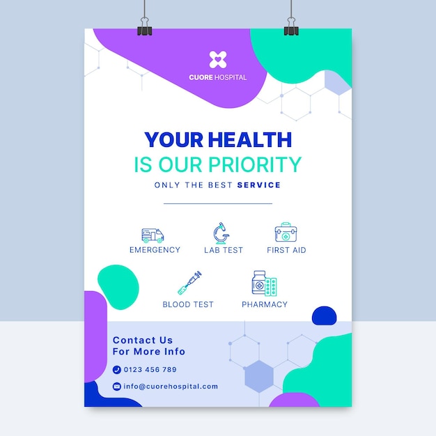 Vecteur gratuit affiche médicale colorée abstraite