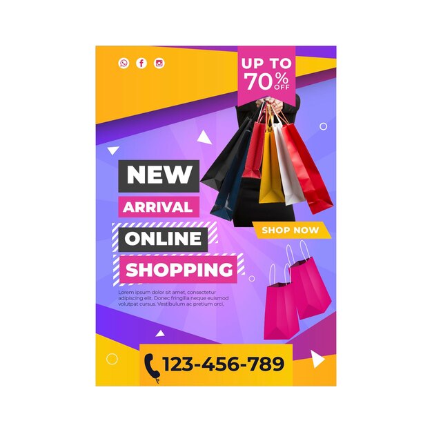 Affiche de modèle d'achat en ligne