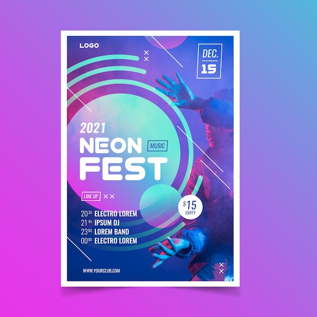 Vecteur gratuit affiche musicale pour 2021 ans