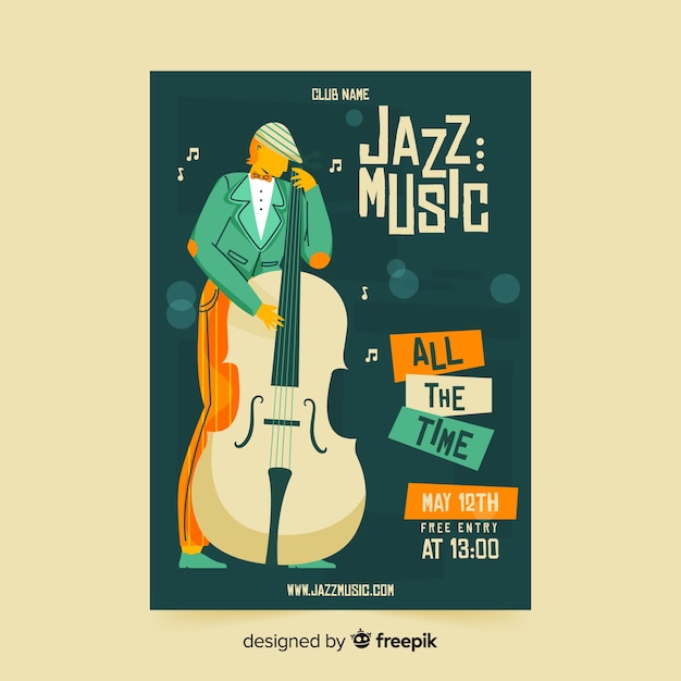 Affiche De Musique Jazz Modèle Dessiné à La Main