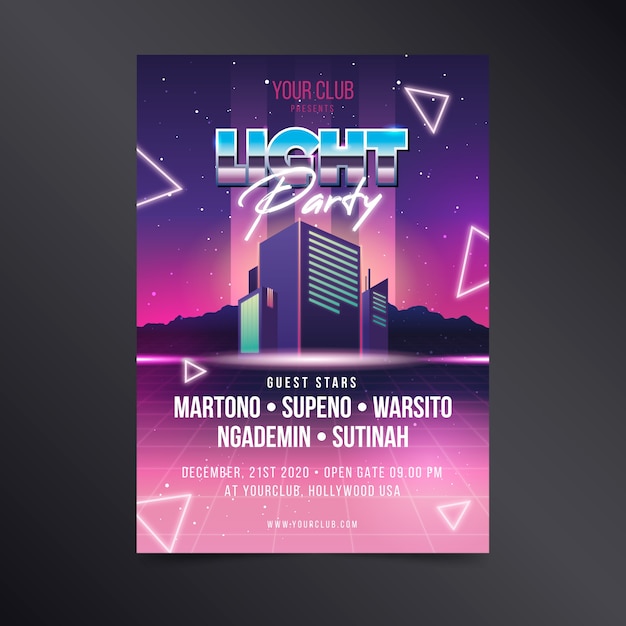 Affiche de musique rétro futuriste modèle