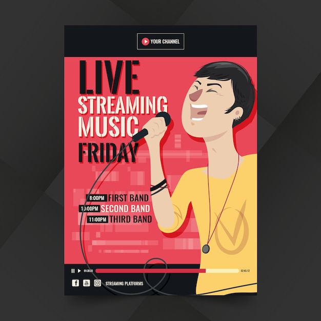 Affiche De Musique En Streaming En Direct