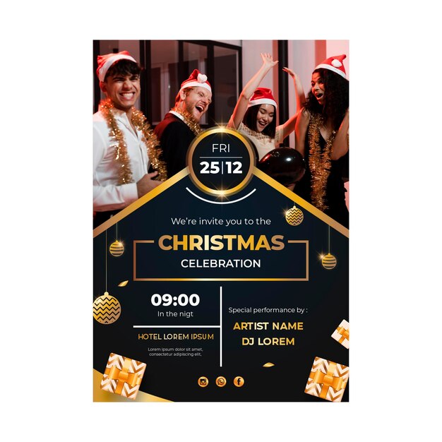 Vecteur gratuit affiche de noël a4