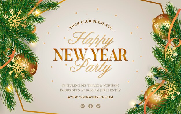 Affiche de Noël avec une décoration réaliste