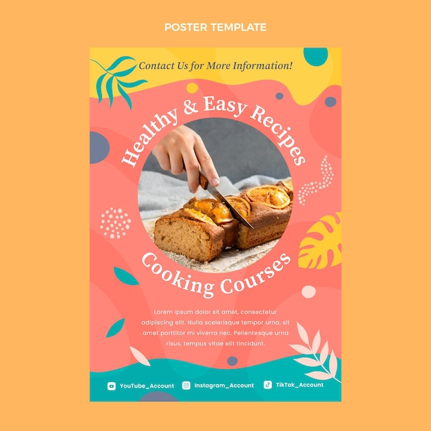 Vecteur gratuit affiche de nourriture design plat