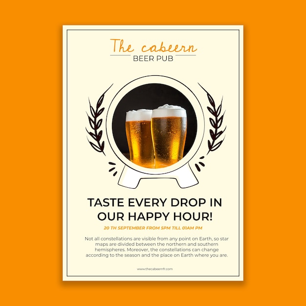 Affiche D'offre De Taverne à Bière Dessinée à La Main