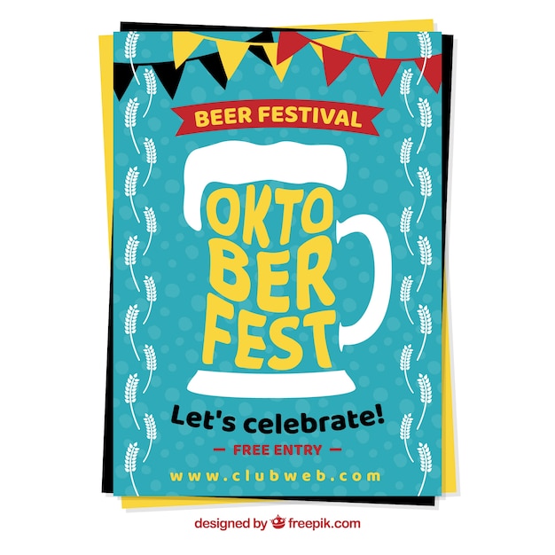 Affiche D'oktoberfest Avec Une Tasse De Bière