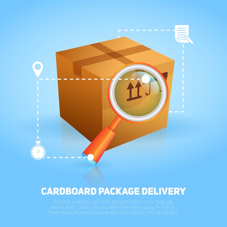 Vecteur gratuit affiche de paquet logistique