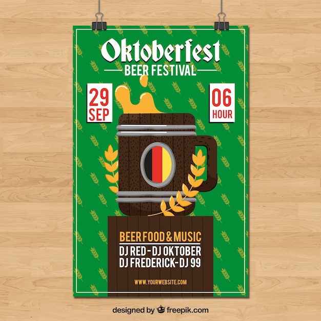 Affiche Pour La Fête Le Plus Oktoberfest Avec Baril