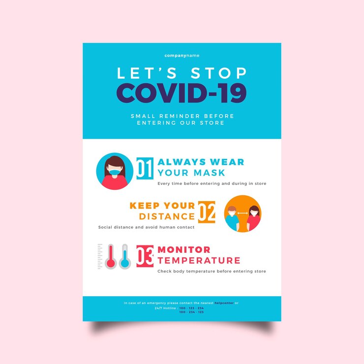 Vecteur gratuit affiche de prévention des coronavirus pour les magasins