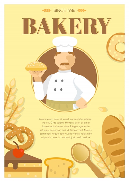 Affiche De Produits De Boulangerie Et De Farine