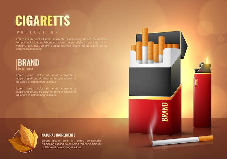 Vecteur gratuit affiche de produits du tabac