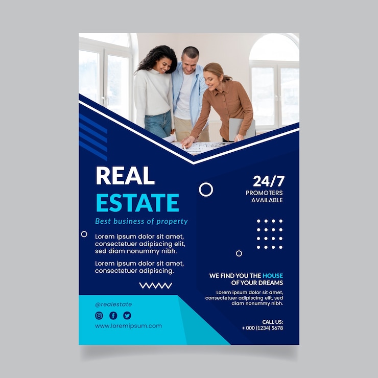 Vecteur gratuit affiche de projet immobilier dégradé