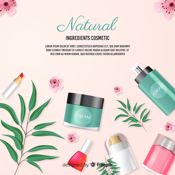 Vecteur gratuit affiche publicitaire cosmétique naturelle réaliste
