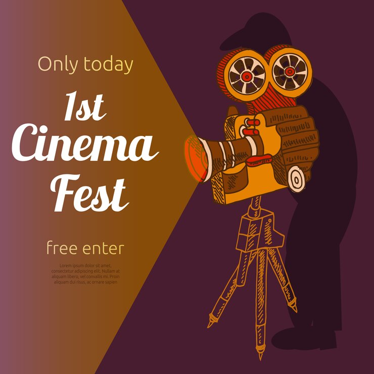 Vecteur gratuit affiche publicitaire du festival du film