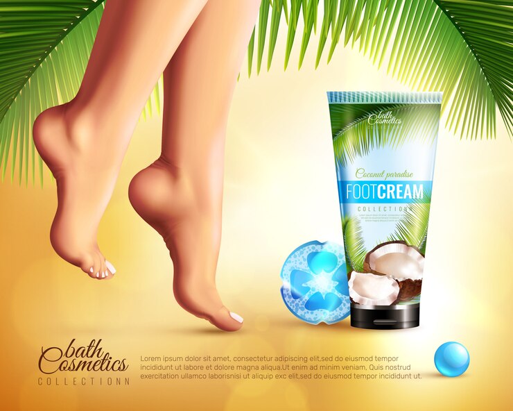 Vecteur gratuit affiche publicitaire pour le soin des pieds