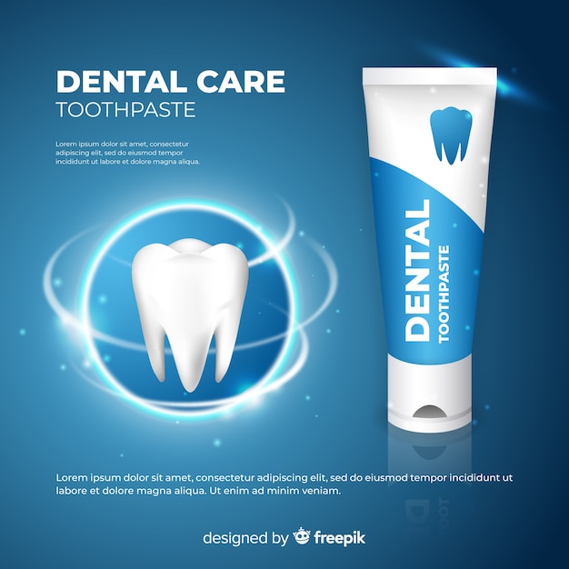 Affiche publicitaire réaliste de dentifrice frais