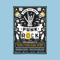 Vecteur gratuit affiche punk rock design plat