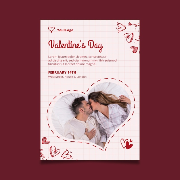 Vecteur gratuit affiche de la saint-valentin a4