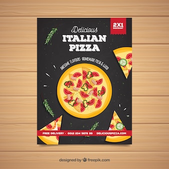 Affiche savoureuse de pizza italienne