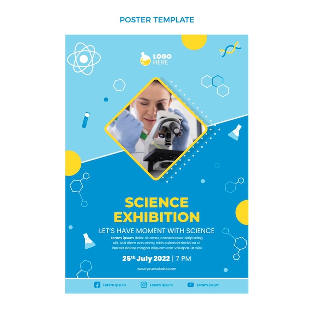 Vecteur gratuit affiche scientifique design plat