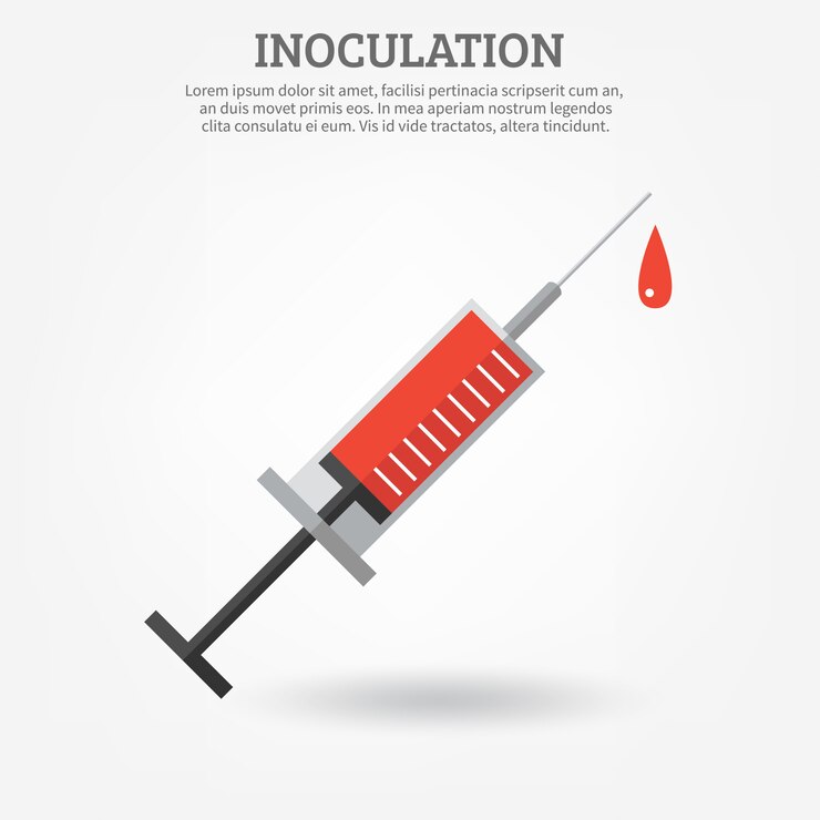 Vecteur gratuit affiche de seringue de vaccination