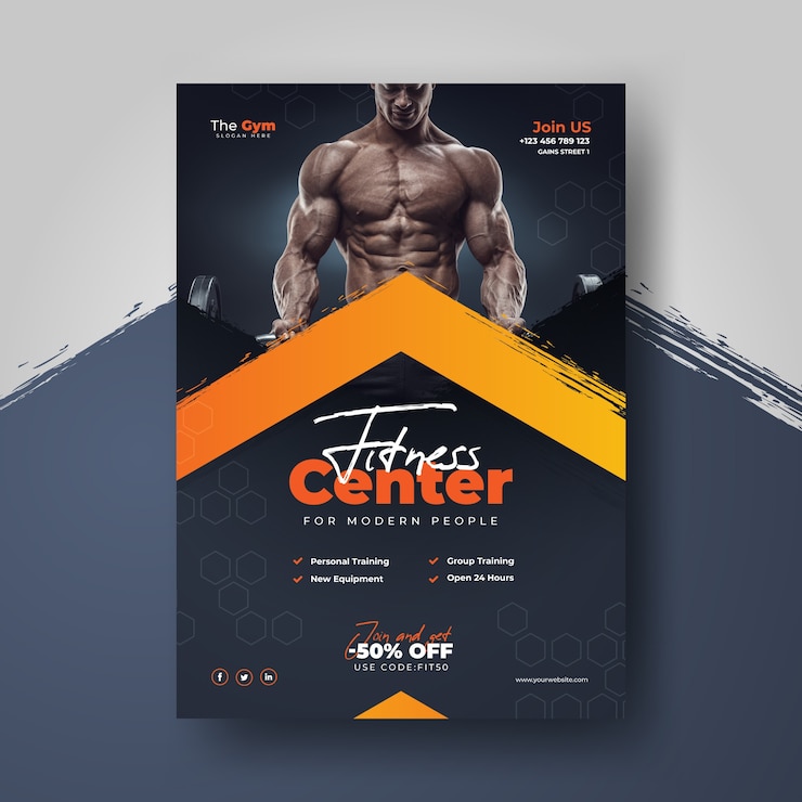 Vecteur gratuit affiche sportive avec photo