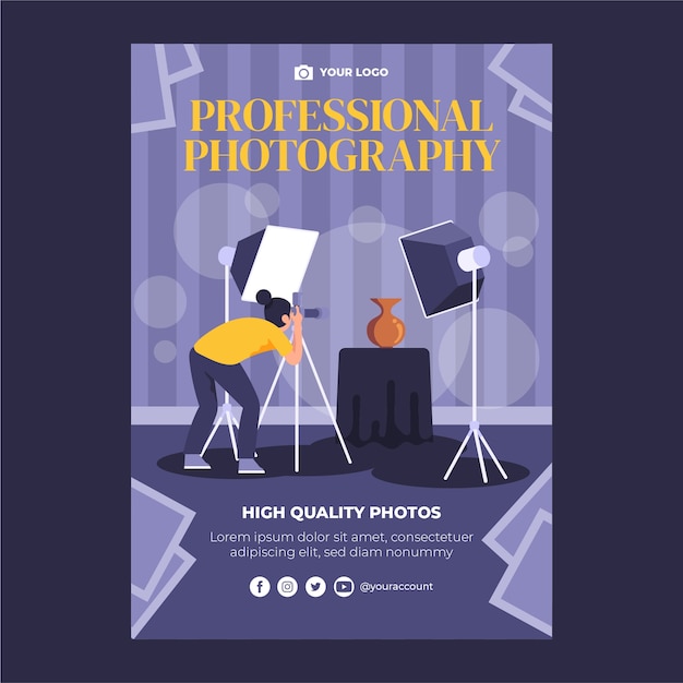 Affiche De Studio De Photographie Dessinée à La Main