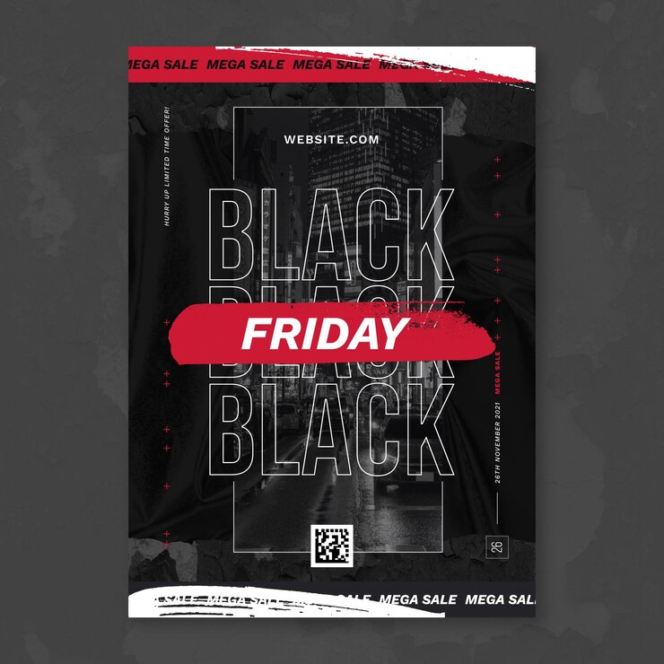 Vecteur gratuit affiche de style papier vendredi noir