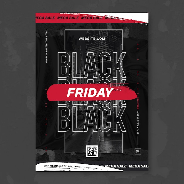 Affiche de style papier vendredi noir