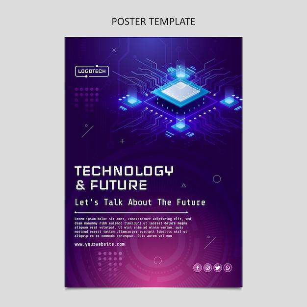 Affiche De Technologie De Texture Dégradée