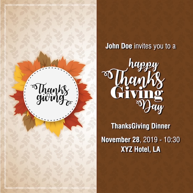 Affiche de typographie de Thanksgiving.