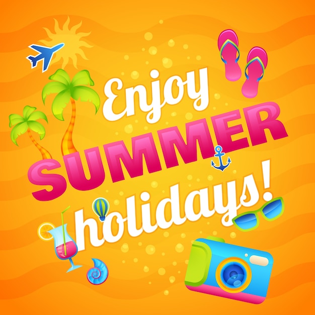 Vecteur gratuit affiche de vacances d'été