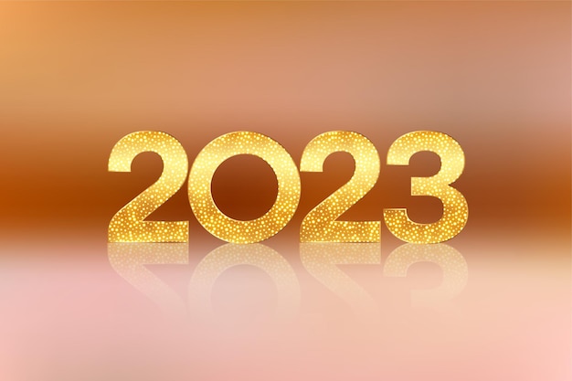Vecteur gratuit affiche de vacances de nouvel an premium avec texte doré brillant 2023