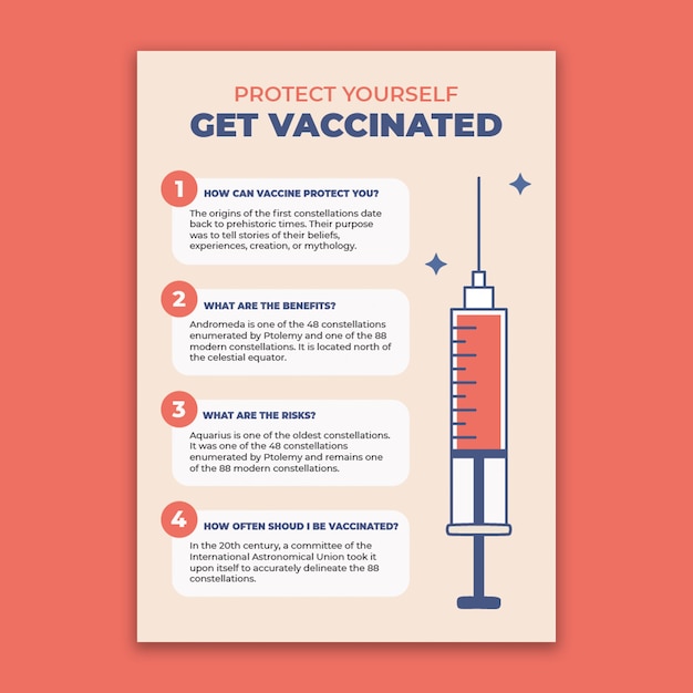 Vecteur gratuit affiche de vaccination bicolore