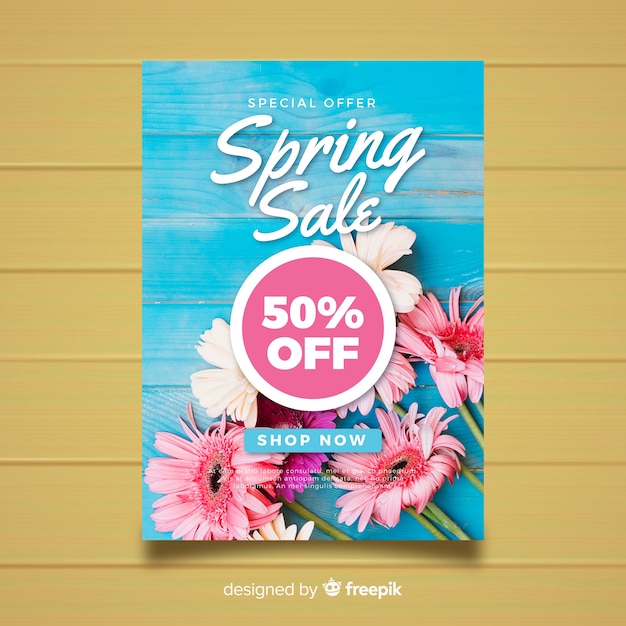 Affiche De Vente Printanière Florale Photographique