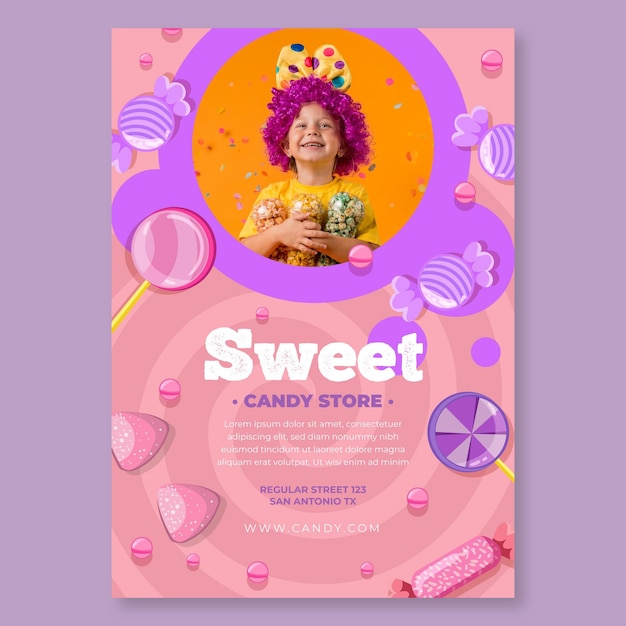 Affiche Verticale Candy Avec Enfant