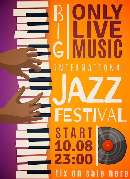 Vecteur gratuit affiche verticale du festival de jazz